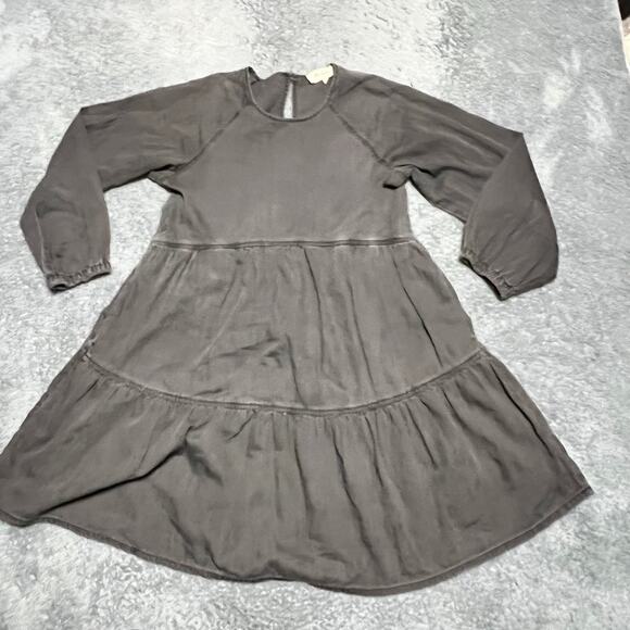 Madewell Dress Womens XS Raglan Mini Dress Denim Gray Long Sleeve - Picture 1 of 8